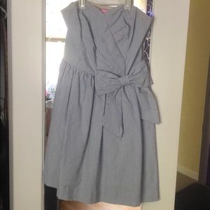 Lilly Pulitzer blue striped big bow dress